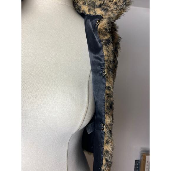 Cherokee Leopard Print Faux Fur Sleeveless Vest Sz L 10/12 Kids - Picture 10 of 14